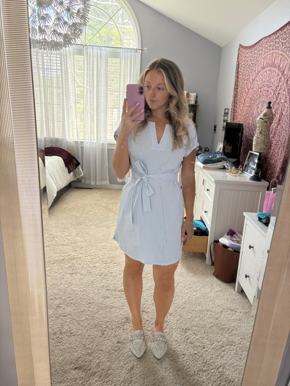 Vineyard Vines Performance Seesucker Pinstripe Dress Size M